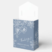 Dusty Blue White Floral | Custom Wedding フェイバーボックス (オープン)