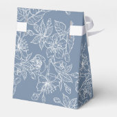 Dusty Blue White Floral | Custom Wedding フェイバーボックス (裏面サイド)