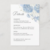 Dusty Blue White Floral Wedding Details, Info エンクロージャーカード (正面)