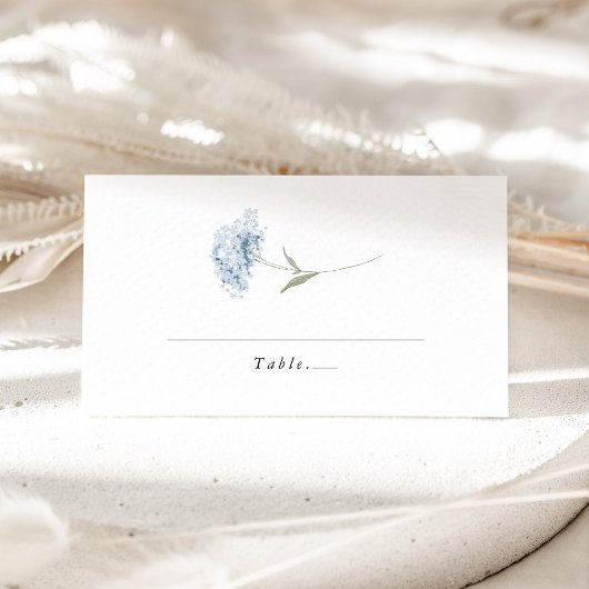 Dusty Blue White Hydrangea Watercolor Wedding プレイスカード