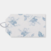 Dusty Blue White Roses Floral Thank You Wedding ギフトタグ (裏面横)