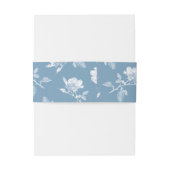 Dusty Blue White Roses Floral Wedding  招待状ベリーバンド (裏面例)