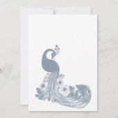 Dusty blue white royal peacock chic Save the Date 招待状 (裏面)