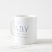 Dusty Blue Wildflower Baby Announcement Coffee Mug コーヒーマグカップ (正面左)