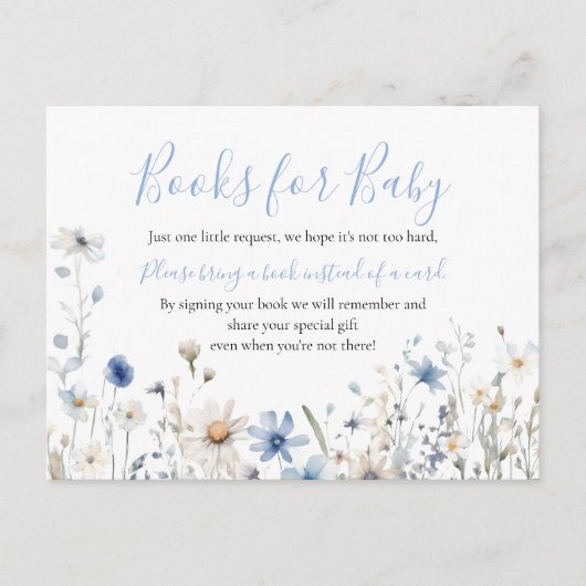 Dusty Blue Wildflower Baby in Bloom Books for Baby ポストカード (正面)
