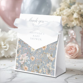 Dusty Blue Wildflower Baby Shower  フェイバーボックス