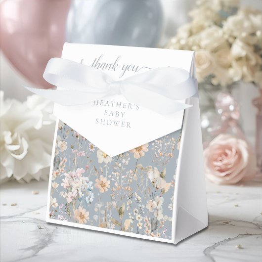 Dusty Blue Wildflower Baby Shower フェイバーボックス