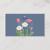 Dusty Blue Wildflower Baby Shower Diaper Raffle エンクロージャーカード (裏面)