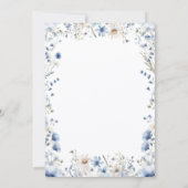 Dusty Blue Wildflower Bunny baby shower 招待状 (裏面)