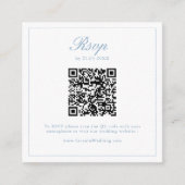 Dusty Blue Wildflower Crest Wedding QR Code RSVP  エンクロージャーカード (正面)