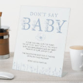 Dusty Blue Wildflower Don’t Say Baby Game Sign 台座サイン (インサイチュ)