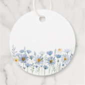 Dusty Blue Wildflower Floral Wedding フェイバータグ (裏面)