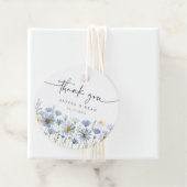 Dusty Blue Wildflower Floral Wedding フェイバータグ (インサイチュ)