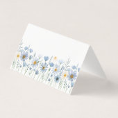 Dusty Blue Wildflower Floral Wedding Place Card (裏面)