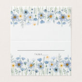 Dusty Blue Wildflower Floral Wedding Place Card (外部フラット)