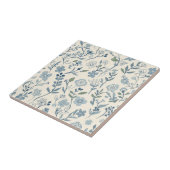 Dusty Blue Wildflower Meadow Botanical Pattern タイル (側面)
