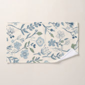 Dusty Blue Wildflower Meadow Botanical Pattern バスタオルセット (ハンドタオル)