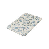 Dusty Blue Wildflower Meadow Botanical Pattern バスマット (アングル)