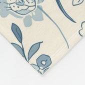 Dusty Blue Wildflower Meadow Botanical Pattern フリースブランケット (角)