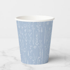 Dusty Blue Wildflower Party Cup | Botanical 紙コップ