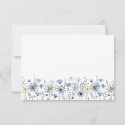 Dusty Blue Wildflower QR Code Wedding RSVP (裏面)