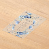 Dusty Blue Wildflower Wedding Invitation アクリル招待状 (レイダウン)