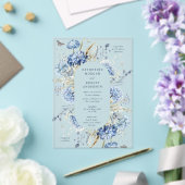 Dusty Blue Wildflower Wedding Invitation アクリル招待状 (インサイチュ (ウェディング))