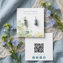 Dusty Blue Wildflowers Jewelry Display TMF26 スクエア名刺