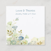 Dusty Blue Wildflowers Jewelry Display TMF26 スクエア名刺 (正面)