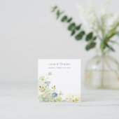 Dusty Blue Wildflowers Jewelry Display TMF26 スクエア名刺 (スタンド正面)