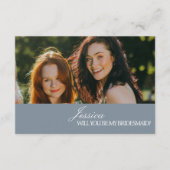 Dusty Blue Will You Be My Bridesmaid Proposal Card 招待状 (正面)