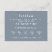 Dusty Blue Will You Be My Bridesmaid Proposal Card 招待状 (裏面)