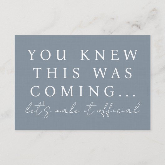 Dusty Blue Will You Be My Bridesmaid Proposal Card 招待状 (正面)