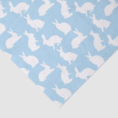 Dusty Blue With White Bunny Pattern Cute Easter 薄葉紙 (詳細)