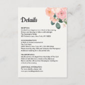 Dusty Blush Pink Floral Wedding Details Card エンクロージャーカード (正面)