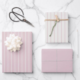 Dusty Blush Pink Pinstripe - Classic Minimalist ラッピングペーパーシート