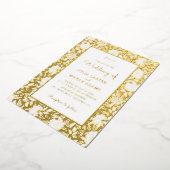 Dusty Brunt Orange Peony Flowers Fall Wedding 箔招待状 (回転した状態)