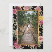  Dusty Burgundy Yellow Roses Photo Box/BlackFlat  招待状 (裏面)