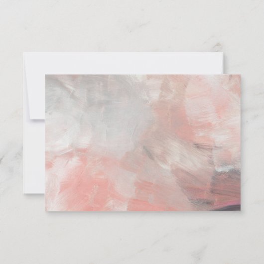 Dusty Cora抽象芸術ブラシストロークRSVP with Enteres 出欠カード (裏面)