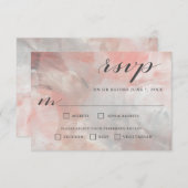 Dusty Cora抽象芸術ブラシストロークRSVP with Enteres 出欠カード (正面/裏面)