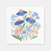Dusty Cornflower Wildflower Meadow Baby Shower スタンダードカクテルナプキン (正面)
