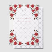 Dusty Elegant Golden Red Rose Flower Wedding ベラム紙招待状 (オフセット (招待状))