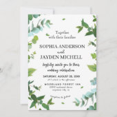 Dusty eucalyptus boho floral rustic flowers  招待状 (正面)