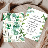 Dusty eucalyptus boho floral rustic flowers  招待状