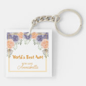 Dusty Floral Romantic Aunt Keepsake キーホルダー (裏面)