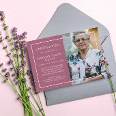 Dusty Fuchsia Minimal Celebrating Life Photo 招待状