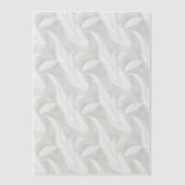 Dusty Green and White Feathers Vellum Overlay ベラム紙招待状 (正面)