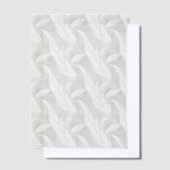 Dusty Green and White Feathers Vellum Overlay ベラム紙招待状 (オフセット)