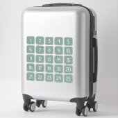 Dusty Green Customizable Square Number Stickers  シール (スーツケース)