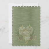 Dusty Green Shiny Elegant Sparkly Frame Wedding 招待状 (裏面)